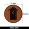 Outhouse Silhouette Toilet Round Iron-On Engraved Faux Leather Patch Applique - 2.5"